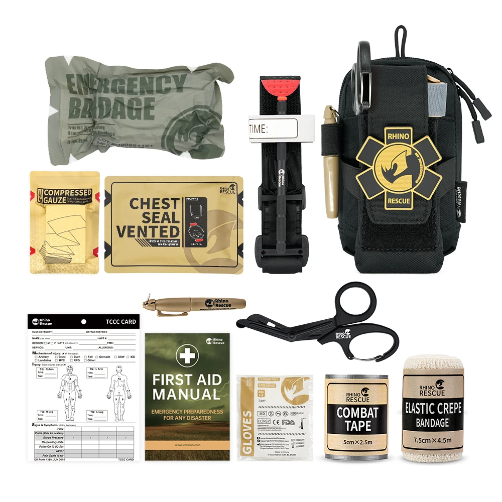 EDC First Aid Kit IFAK Trauma with Molle Tactical Pouch Tourniquets Bandage for Survival