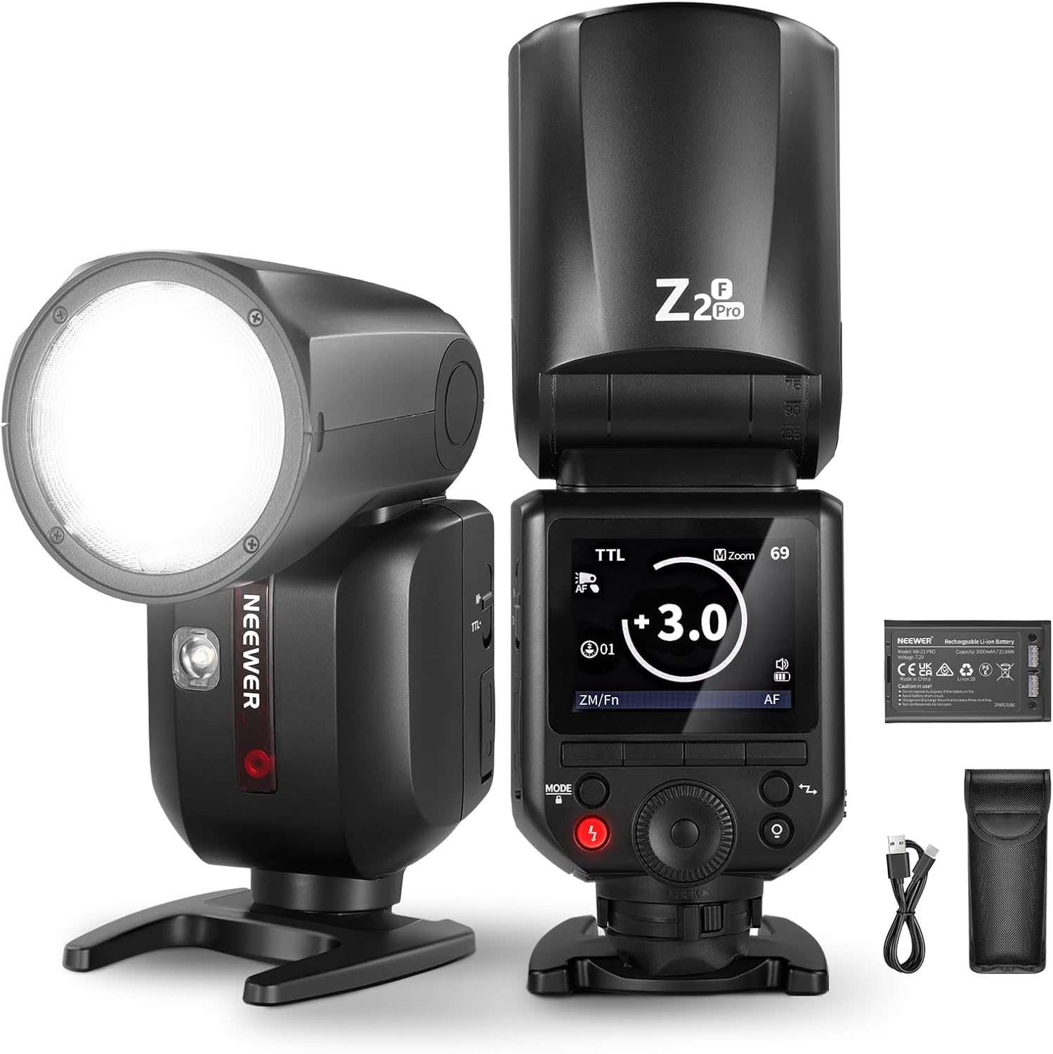 NEEWER Z2PRO-C 2.4G TTL Round Head Flash Speedlite Compatible with Canon, Wir... - Picture 18 of 18