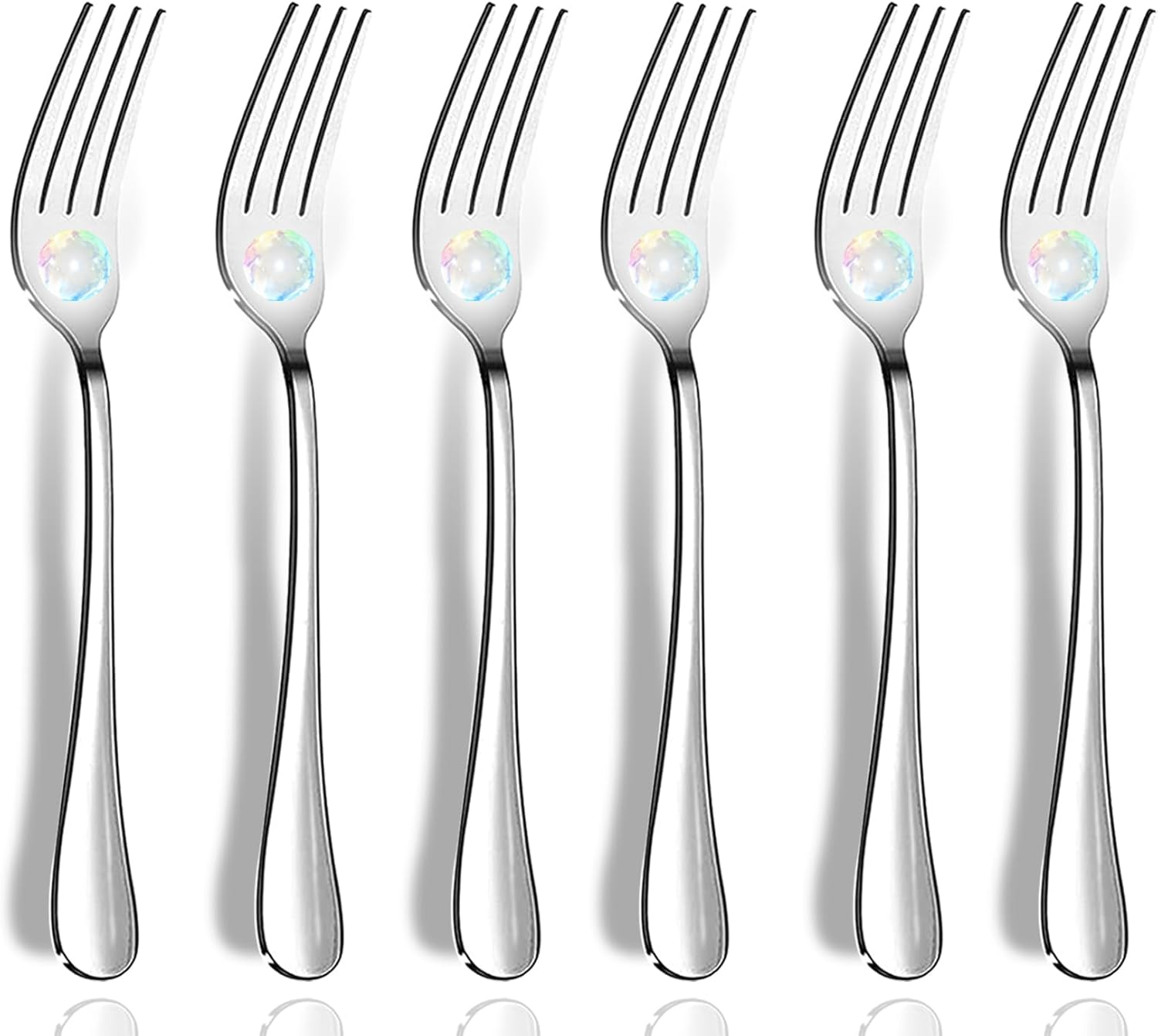 Set of 6 Stainless Steel Dinner Forks 8