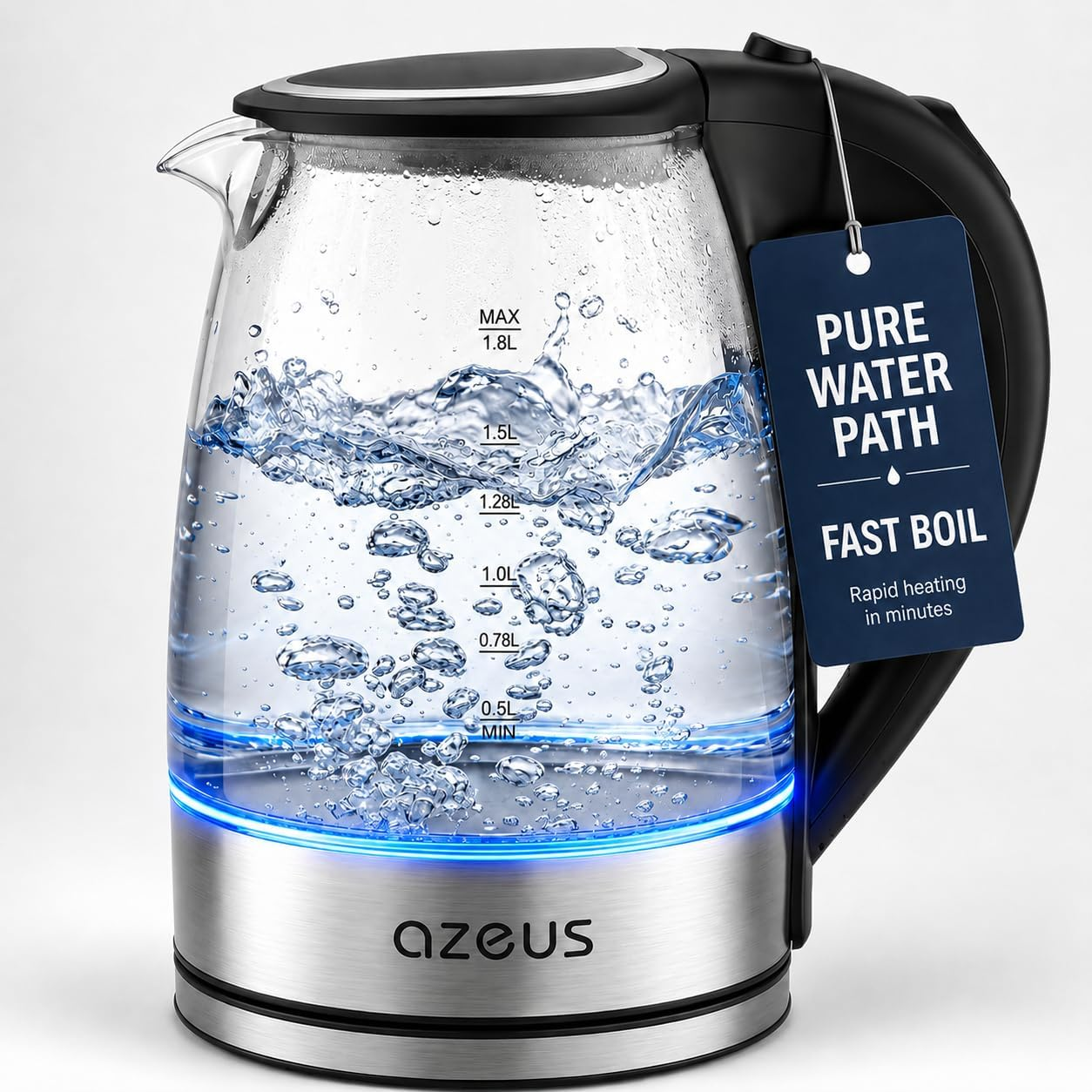 1.8L Electric Kettle CX-817 - Fast Boil, Auto Shut-Off, Boil-Dry Protection, 360° Swivel Base - Stainless Steel Water Boiler for Tea, Coffee, and Hot Water