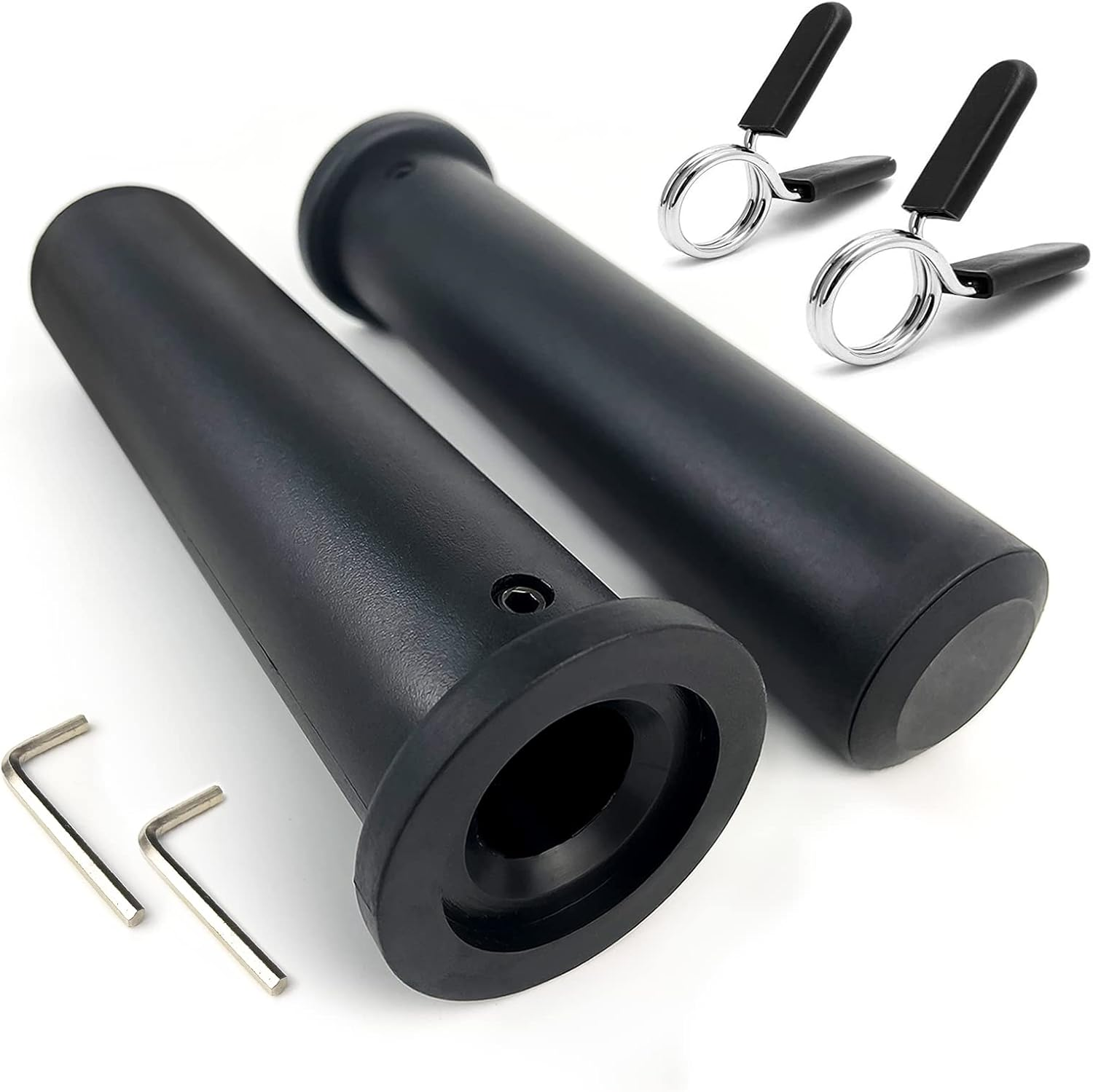 Olympic Adapter Sleeve (2 PCS), Contains 2 Spring Barbell Rings, Olympic Weight Plate Posts, Suitable for 8 Ich and 11 Inch Standard Barbell