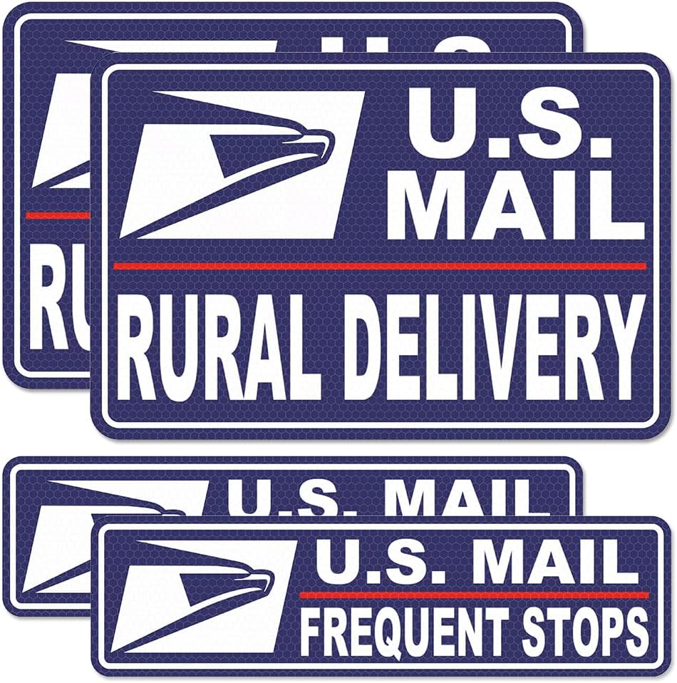 Car Magnets Postal,Heavy Duty U.S. Reflective Mail Delivery Driver Magnetic Signs,4Pcs Car Magnets Rural Carrier Delivery for Cars, SUV, Trucks,Bumper Sticker