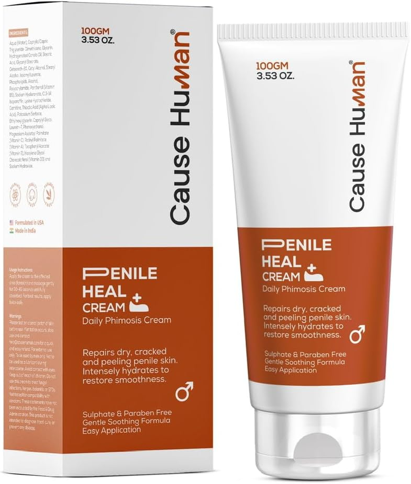 Causehuman Penile Heal Cream for Phimosis Redness Dryness and Scarring of Skin