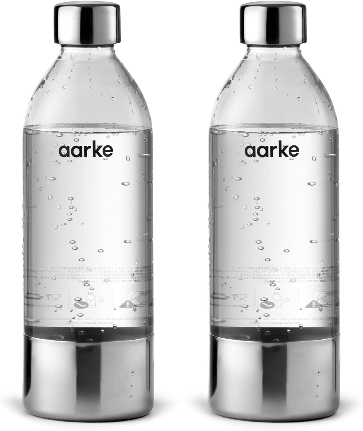 2-Pack PET Bottles for Sparkling Water Maker Carbonator 3, BPA Free with Details in Steel, 800Ml
