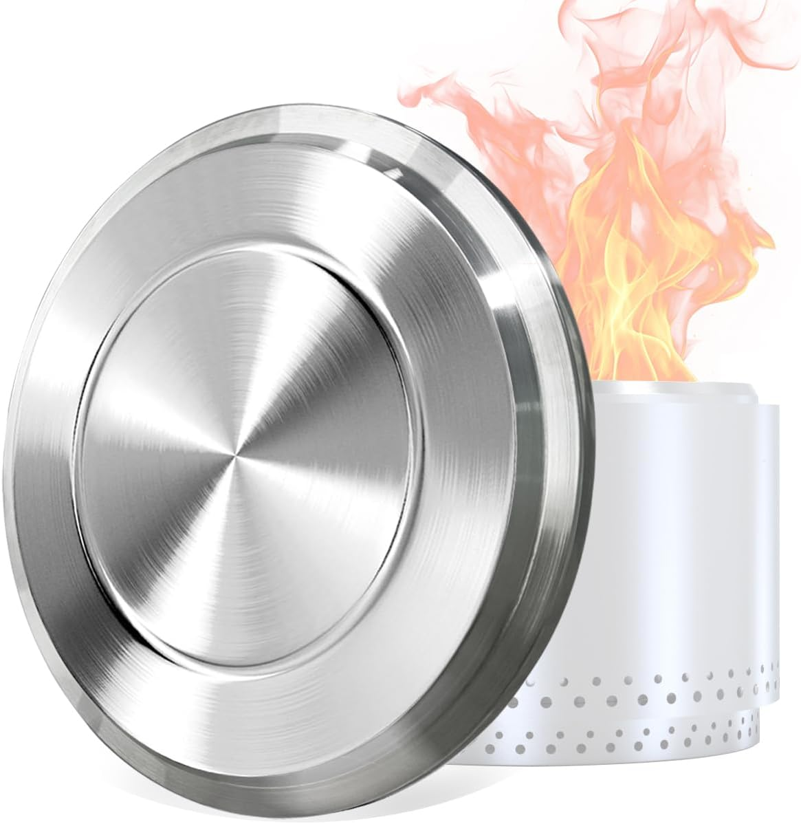 Fire Pit Lid for Solo Stove Yukon, 27 Inch Stainless Steel Fire Pits Cover, Anti-Rust and Waterproof Fire Pit Accessories for Outdoor Fire Pits and Camping Accessories
