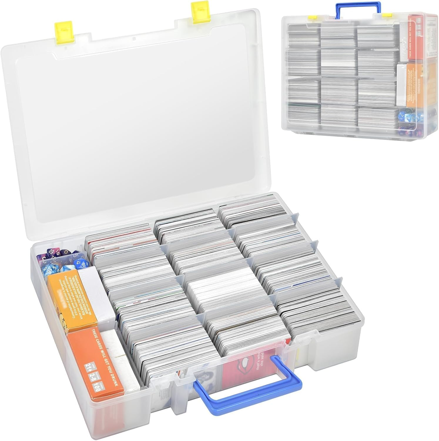 Trading Card Storage Box, 2300+ Playing Card Case Holder Organizer Compatible with PM Tcg/For Yugioh/For Cah/For Phase 10/ for Football Baseball Sports Cards (Case Only) - White