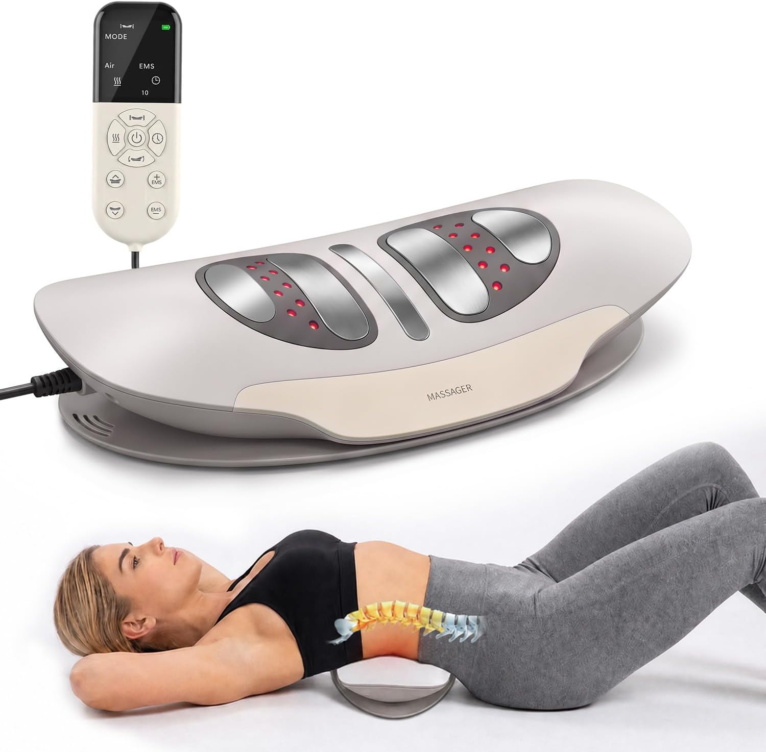 4 in 1 Lower Back Massager with Heat, EMS, Vibration & Air Compression