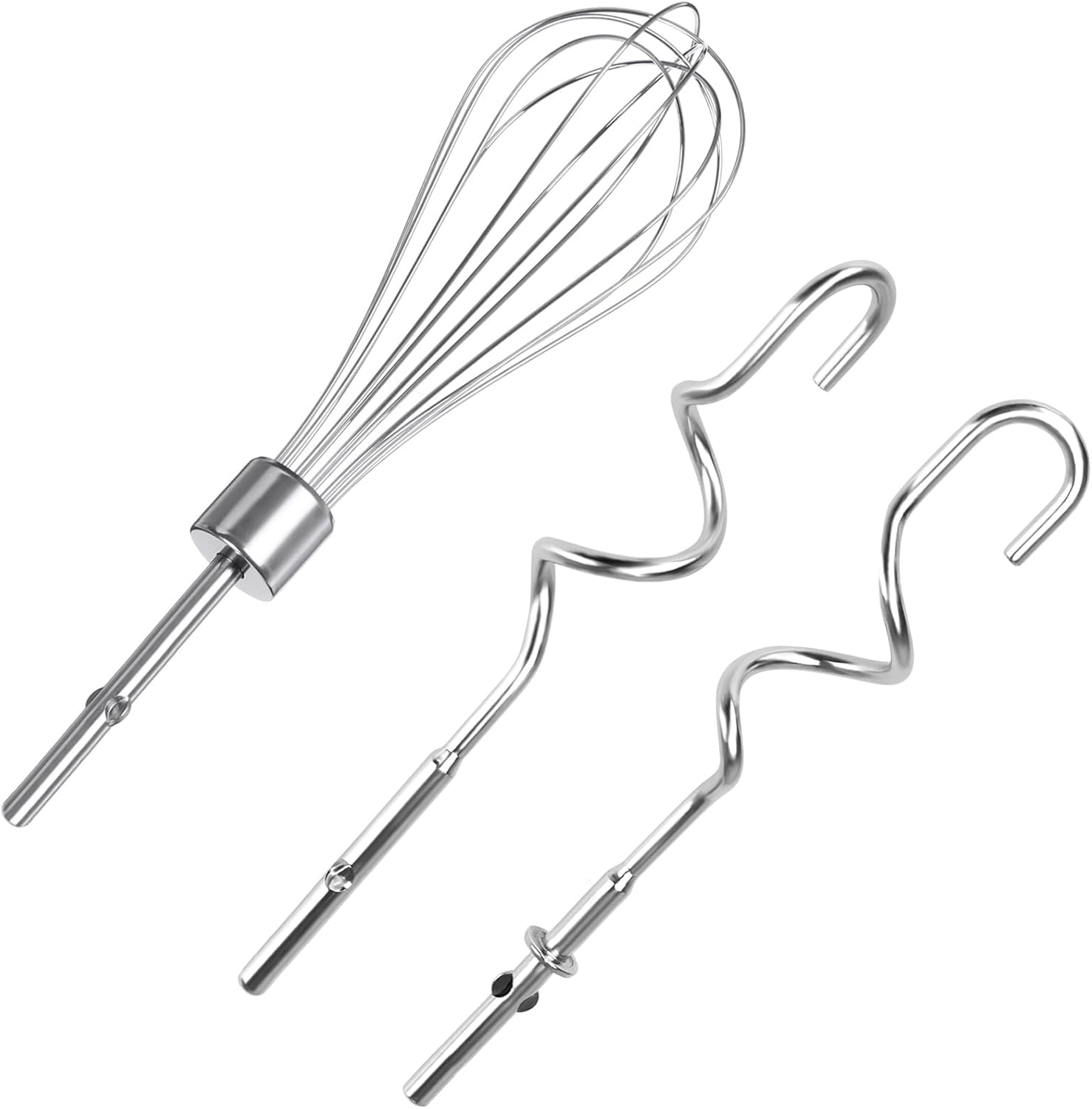 Hand Mixer Beaters Blender for Kitchenaid & Hand Mixer Dough Hooks for Kitchenaid Hand Mixers Whisk Attachment KHMPW Stainless Steel Egg Beater/Whisk Attachment for Kitchen Hand Mixer Accessories,3Pcs