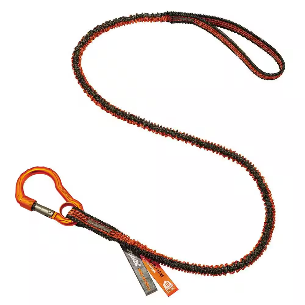 10 Lbs. Orange and Gray Standard Single Carabiner Tool Lanyard