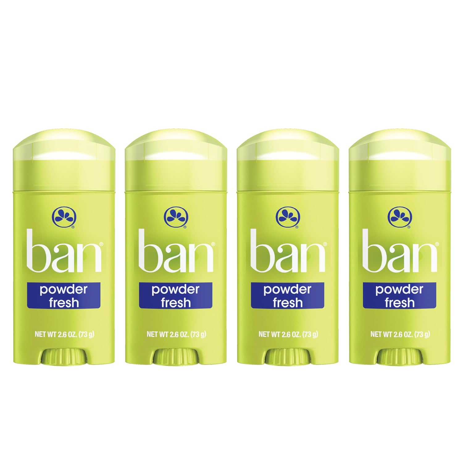 4 Pack Ban Powder Fresh 24 hour Invisible Antiperspirant 2.6 Oz Solid Deodorant