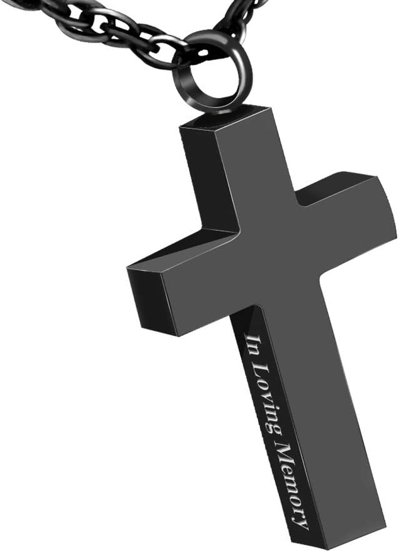Cremation Cross Necklace for Ashes Stainless Steel Cross Urn Necklace Ashes 
