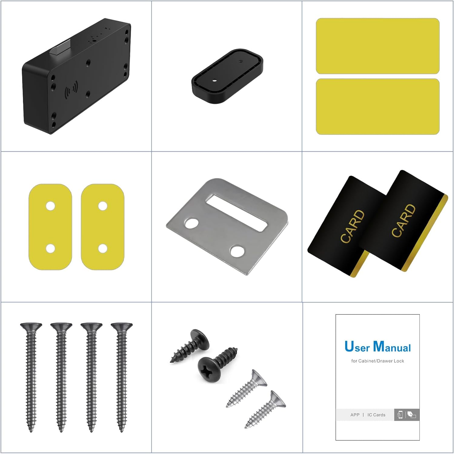 Drawer Lock RFID Card NFC Hidden Cabinet Lock for Kitchen Pantry Furniture eL... - Picture 10 of 14