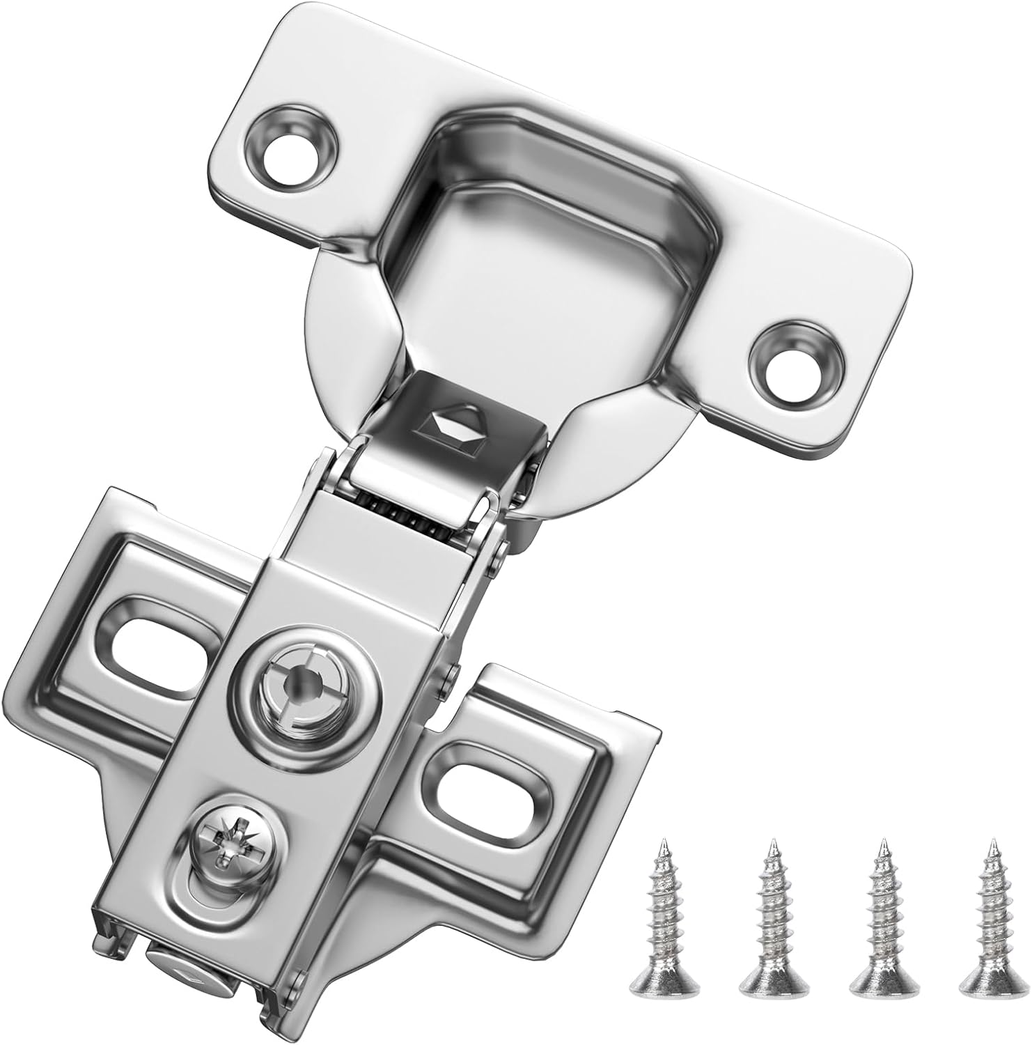 HOSOM 50 Pack 1/2 Inch Overlay Soft Close Cabinet Hinges, Kitchen Cabinet Hinges Cabinet Door Hinges, Soft Close Hinges for Kitchen Cabinet Doors, 2-Way Adjustment Hidden Cabinet Hinges 100 Degree