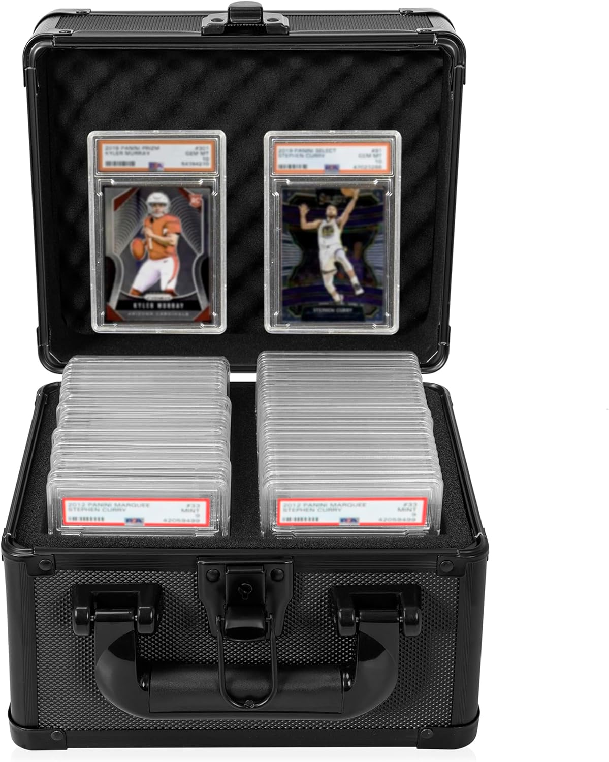 graded card suitcase Hobby Defense Graded Card Case, 3 Row, TSA Combination Lock, Duraguard Foam, PSA Slab Case for Graded Cards, Made for Card Shows