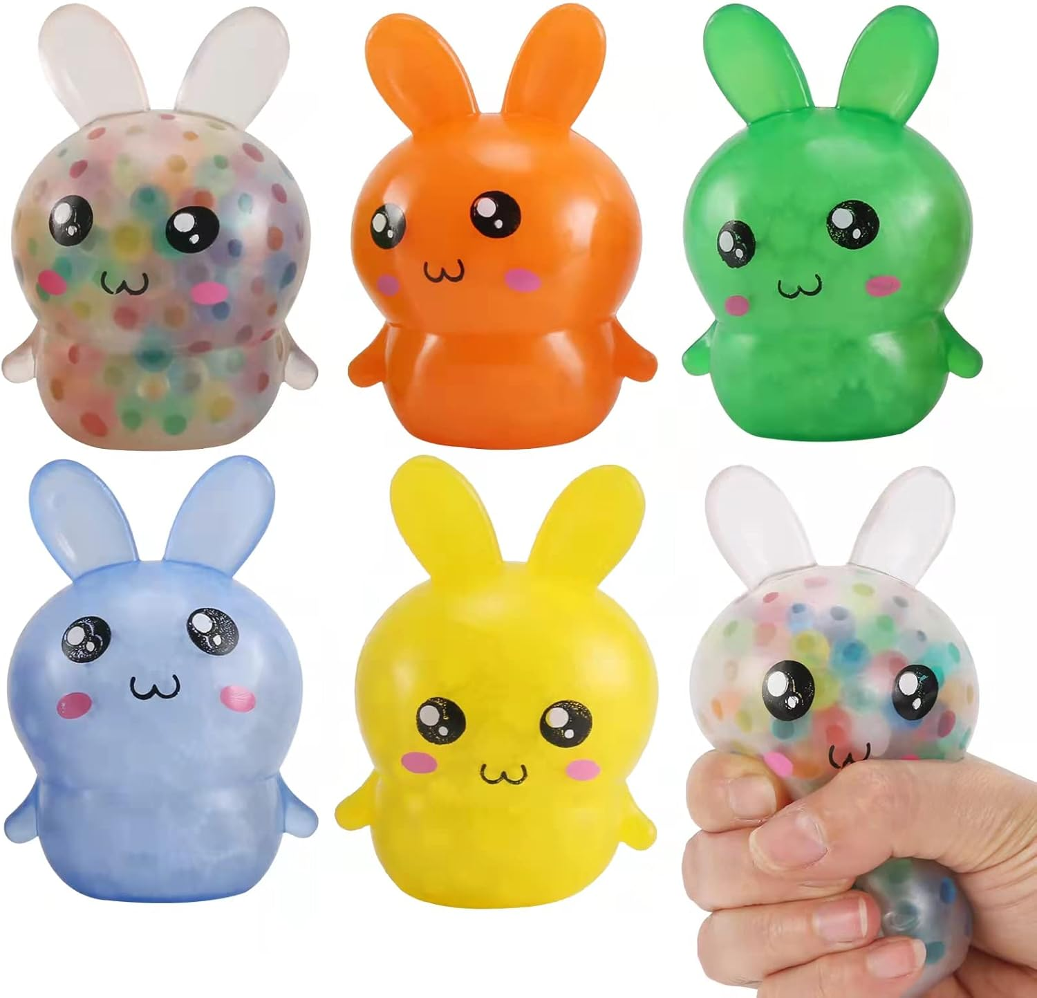 Easter Basket Stuffers 5 Pack Squishy Easter Bunny Stress Balls for Adults Easter