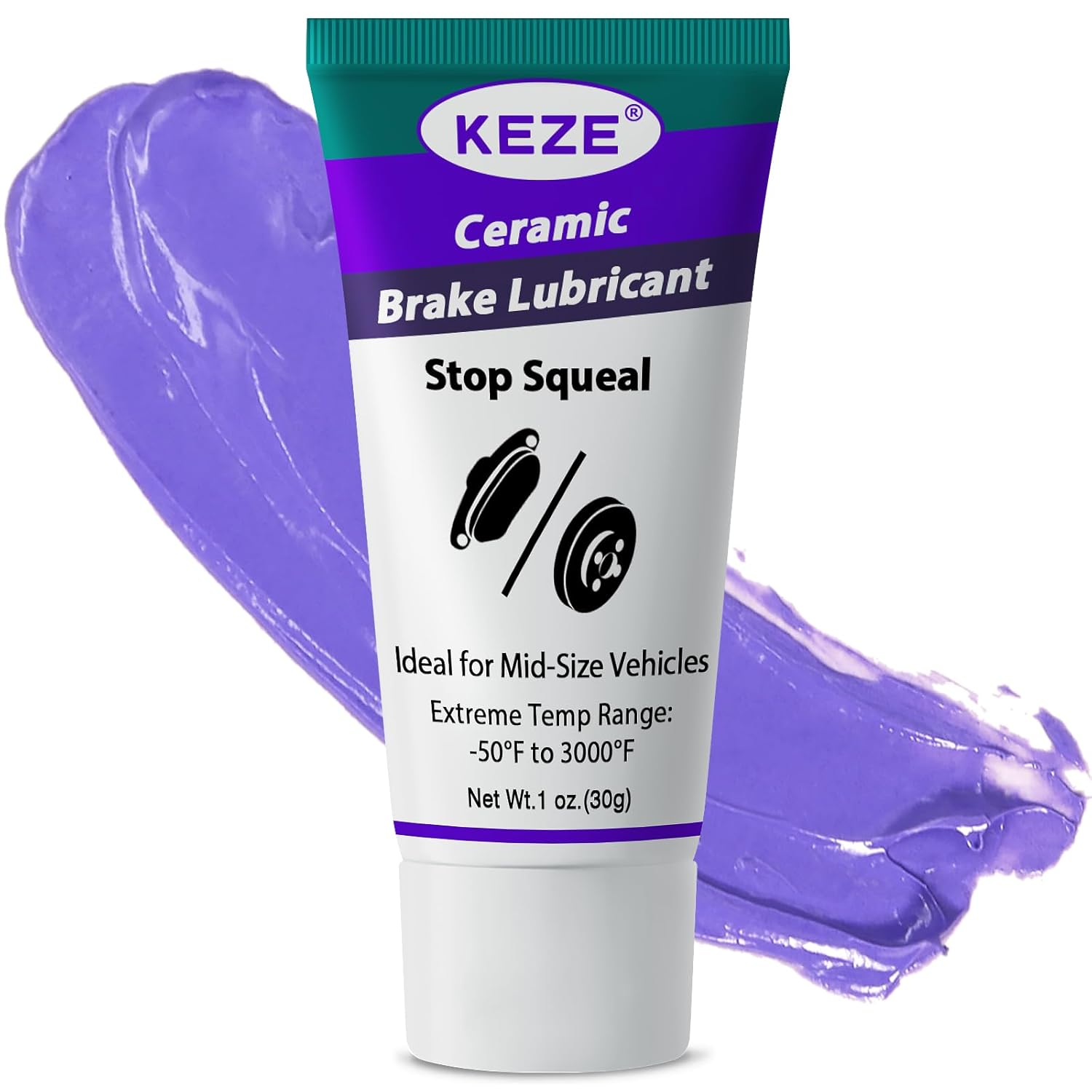 Keze Ceramic Brake Grease Lubricant for Automotive Extreme Break Lube Caliper Parts Sliding Pin Pad Assembly,Prevents Se