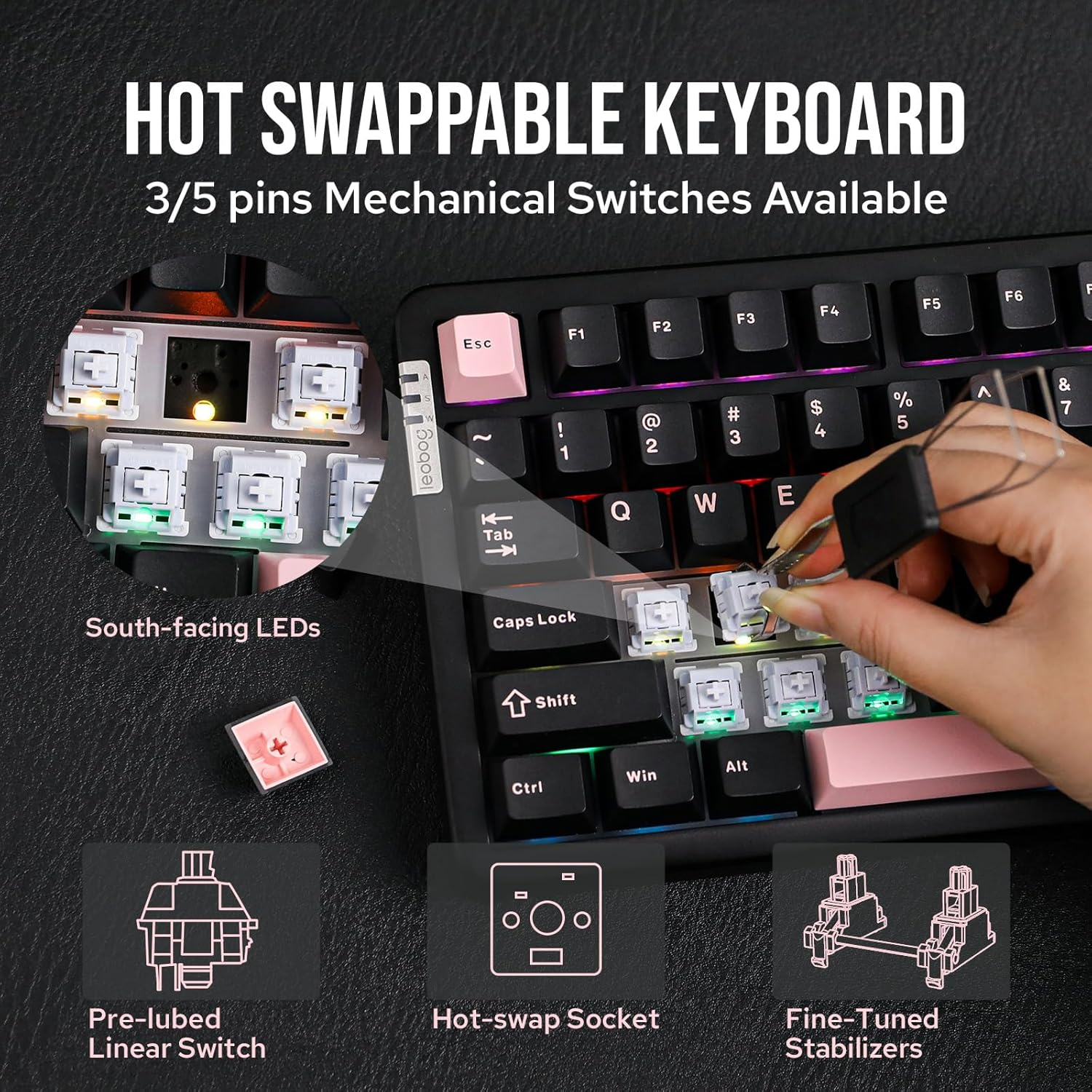 EPOMAKER X LEOBOG HI86 Wireless Gaming Keyboard, Gasket Aluminum Mechanical K... - Picture 7 of 15