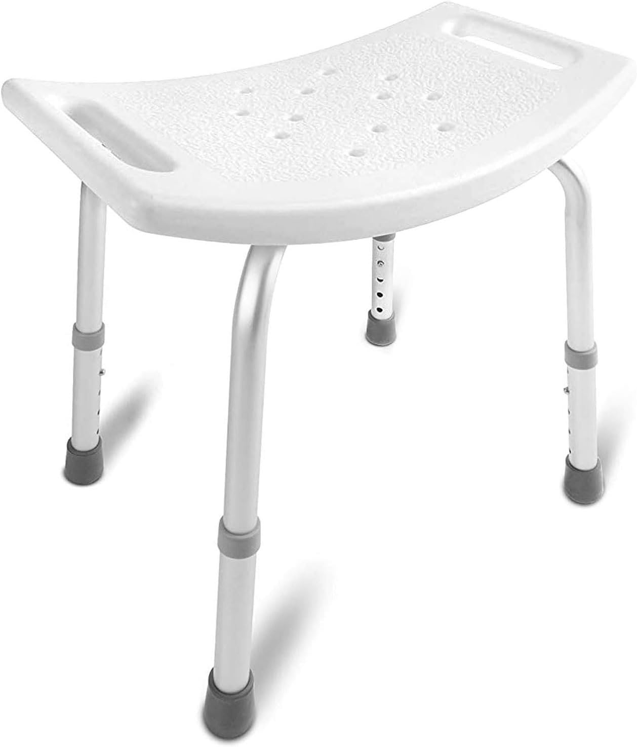 Shower Chair Bath Seat for Tub or Shower Bench for inside Shower, Made of Non Slip Aluminum with Plastic Seat, No Tools Needed, Adjustable Height, Holds Weight up to 300 Pounds, Bath Bench, White