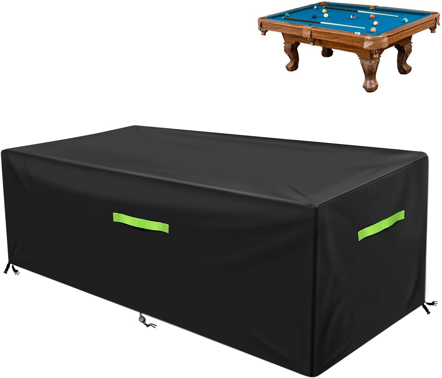 7/8/9 Ft Pool Table Cover, Waterproof Billiard Cover Polyester Fabric for Snooker Billiard Table (102X53X32In) Black