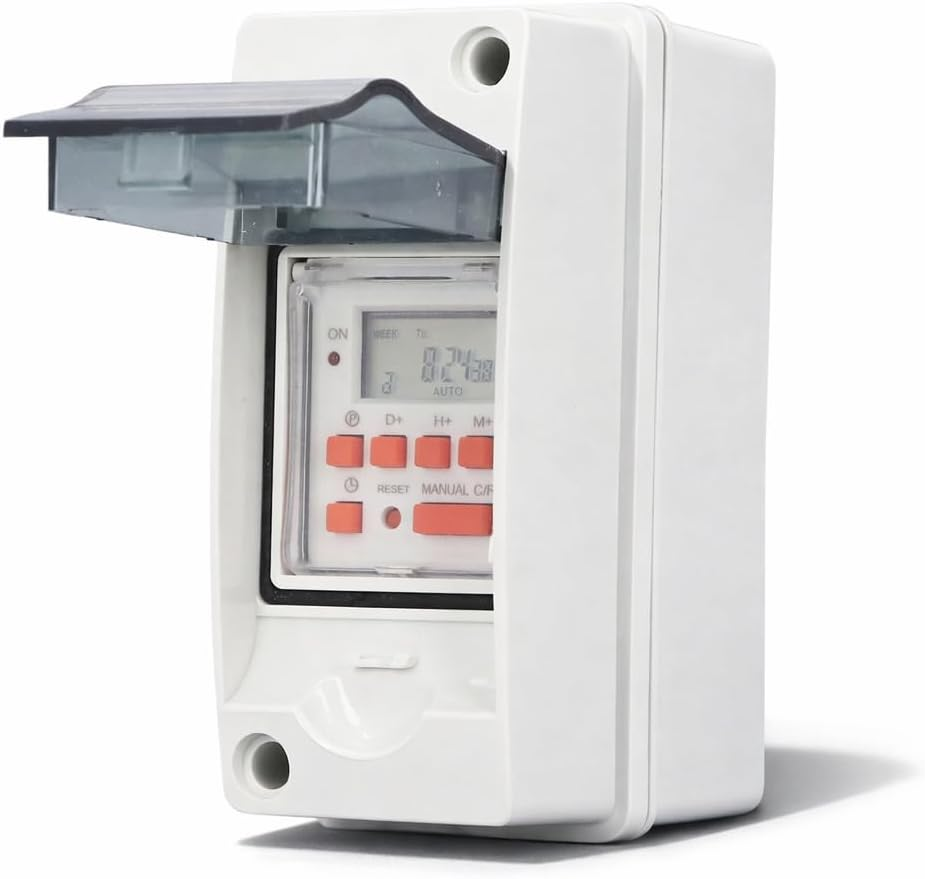 Pool Pump Timer 7 Day 28 on Off, Programmable Timer Switch with Waterproof Box,