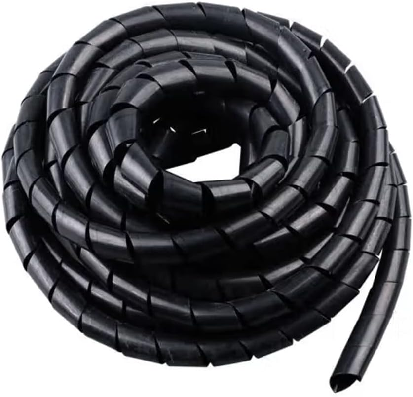 Organizador Espiral de Cables 20Ft 1 2in Manga Negra PC Audio Video Energia