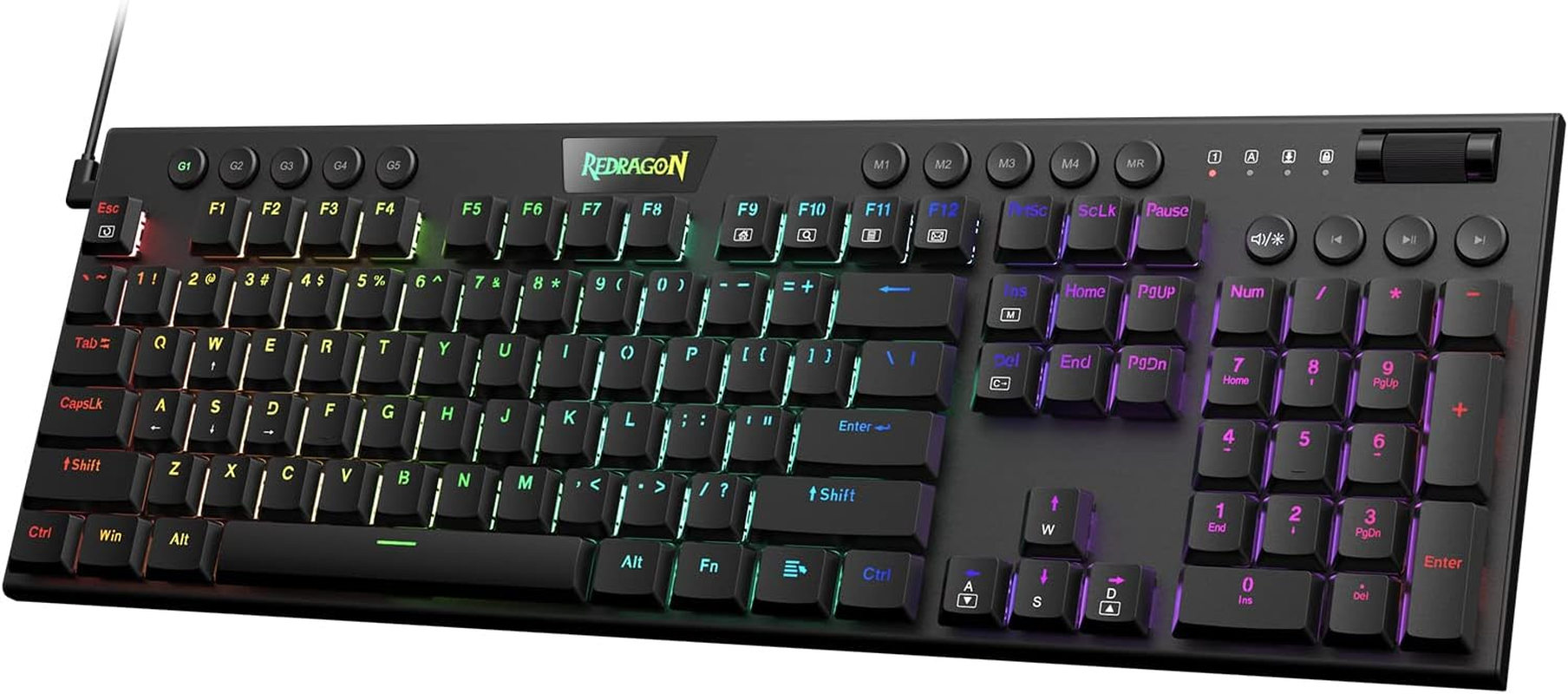 Redragon K619 Horus RGB Mechanical Keyboard, Ultra-Thin Designed Wired Gaming... - Picture 2 of 15