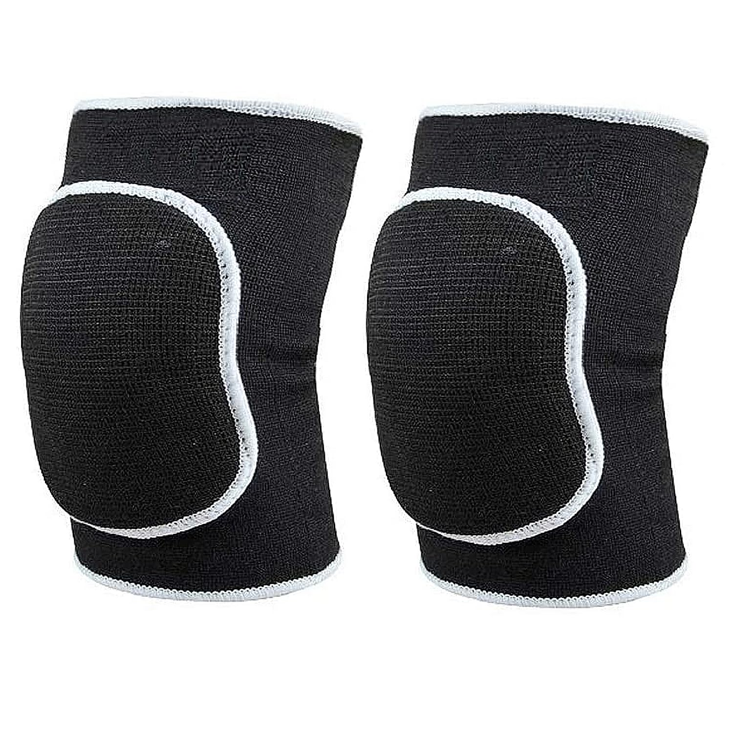 Pair of Compression Elbow Pads Arm Brace Support Fitness Arm Knee Protector Volleyball Basketball Breathable Elbow Wraps (Black)