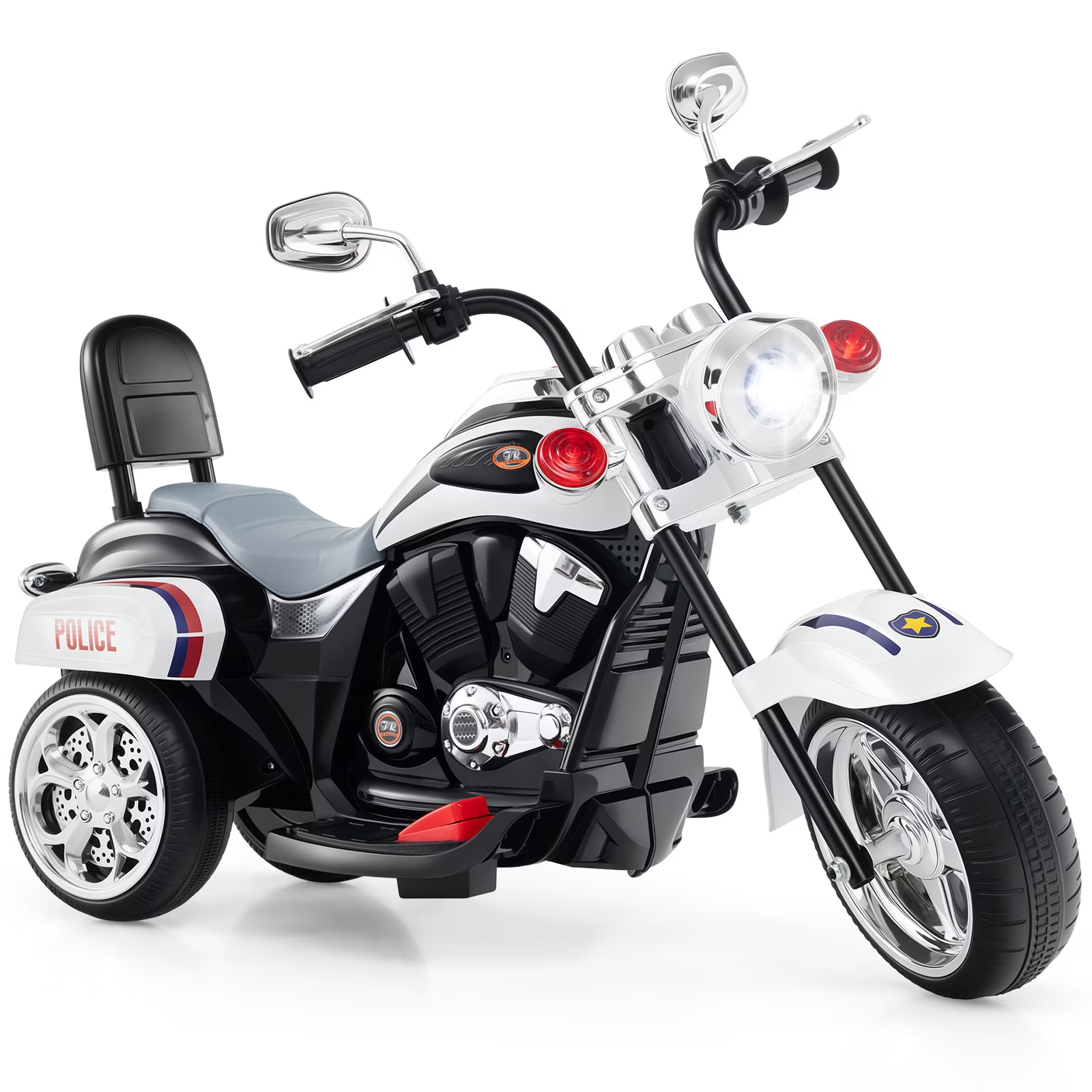 Electric Child Motorcycle White Harley Davidson 6V Battery Motor Ride On Toy