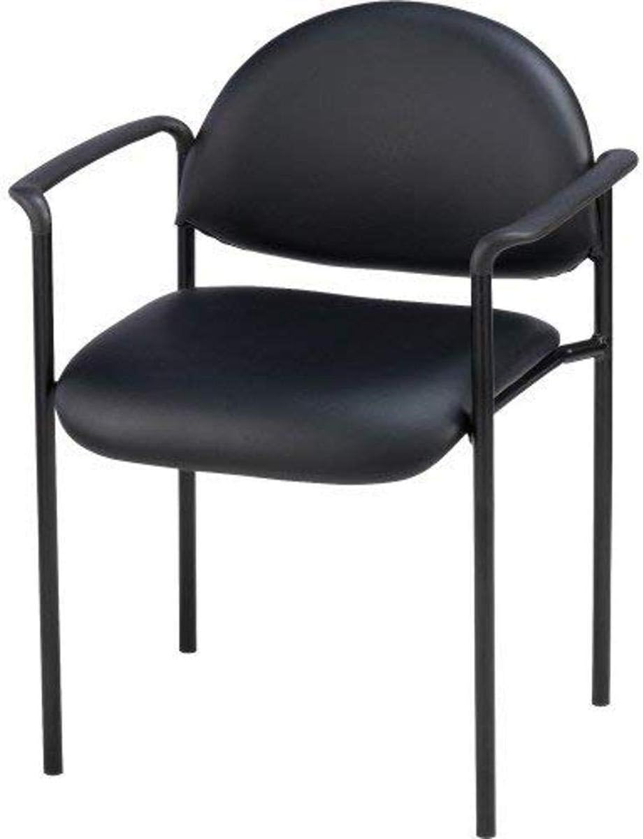 Reception Guest Chair, Black Vinyl