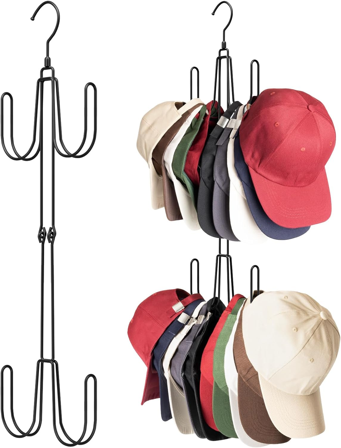 Hat Hangers for Closet, Stainless Steel Hat Organizer, Hat Racks for Baseball Caps, Cap Organizer for Baseball Caps, 1 Pack Brand: