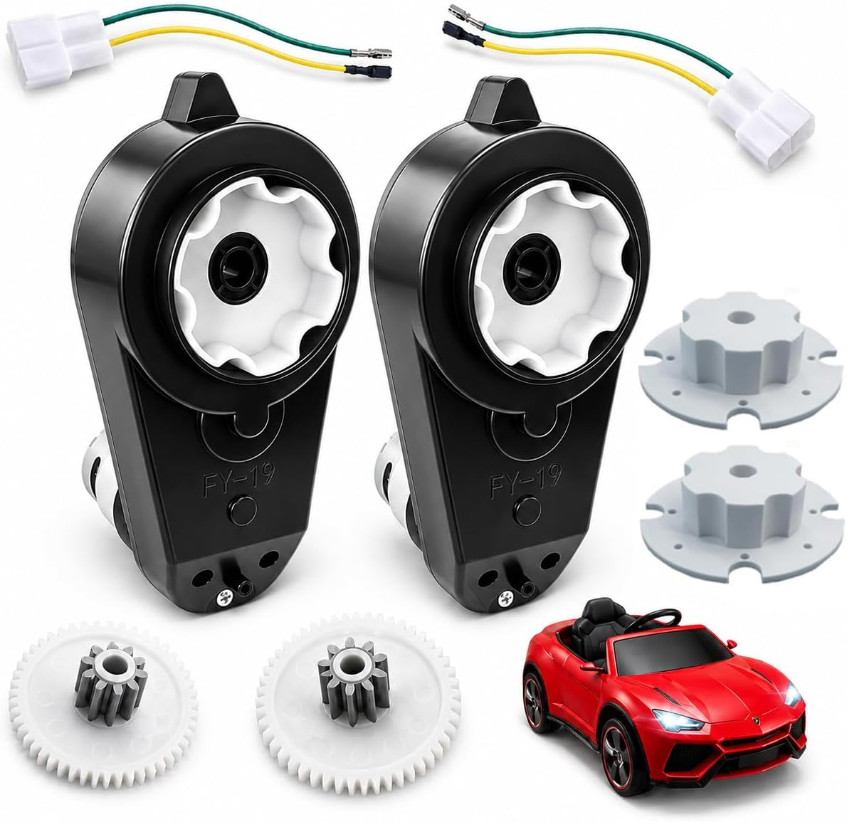2PCS 12V RS550 Power Wheels Motor Kids Car Steel Teeth Gearbox