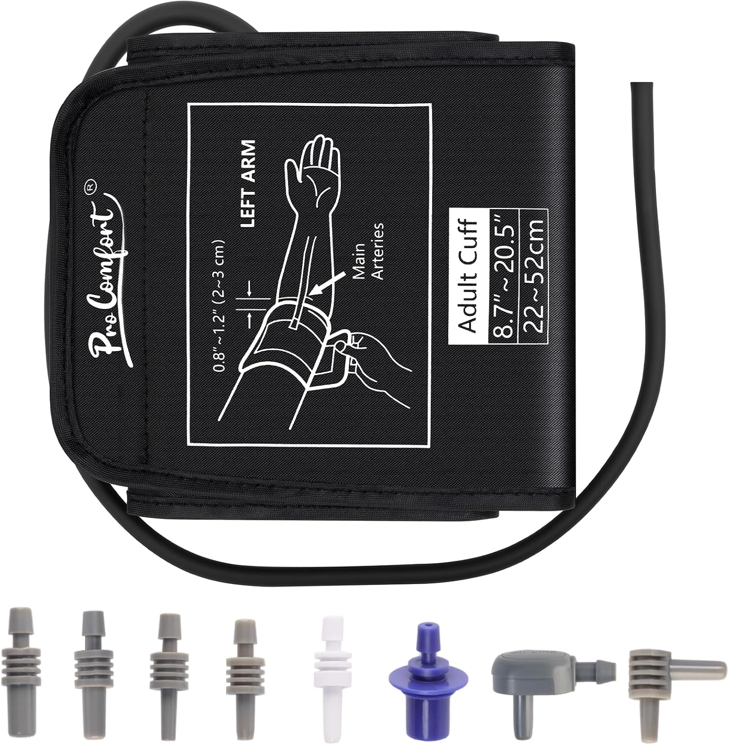 Extra Large BP Cuff 8.7"-20.5" (22Cm -52Cm) Blood Pressure Monitor Cuff with 8 Connectors XL BP Replacement Cuff Compatible with Most Monitors