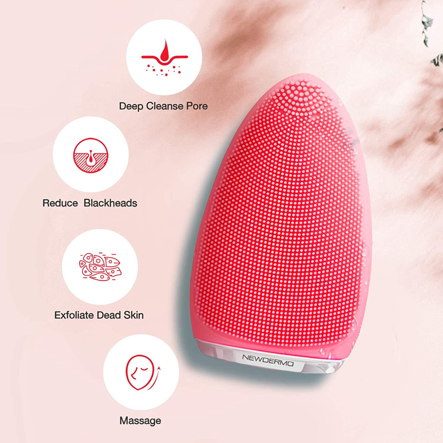 NEWDERMO Electric Facial Cleansing Brush,Silicone Facial Brush, Waterproof Sk... - Picture 5 of 10