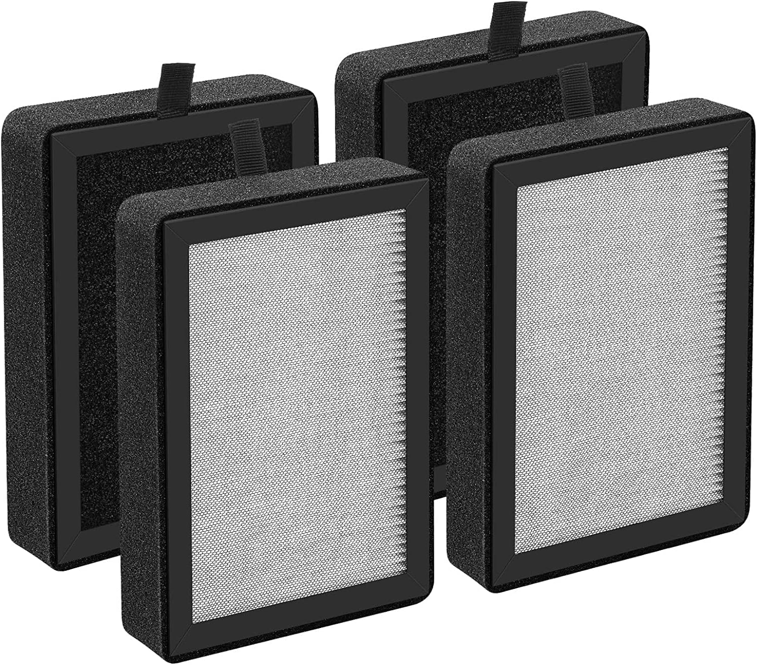 4 Pack Replacement Filter for LEVOIT LV-H128, PUURVSAS (HM669A), ROVACS (RV60)