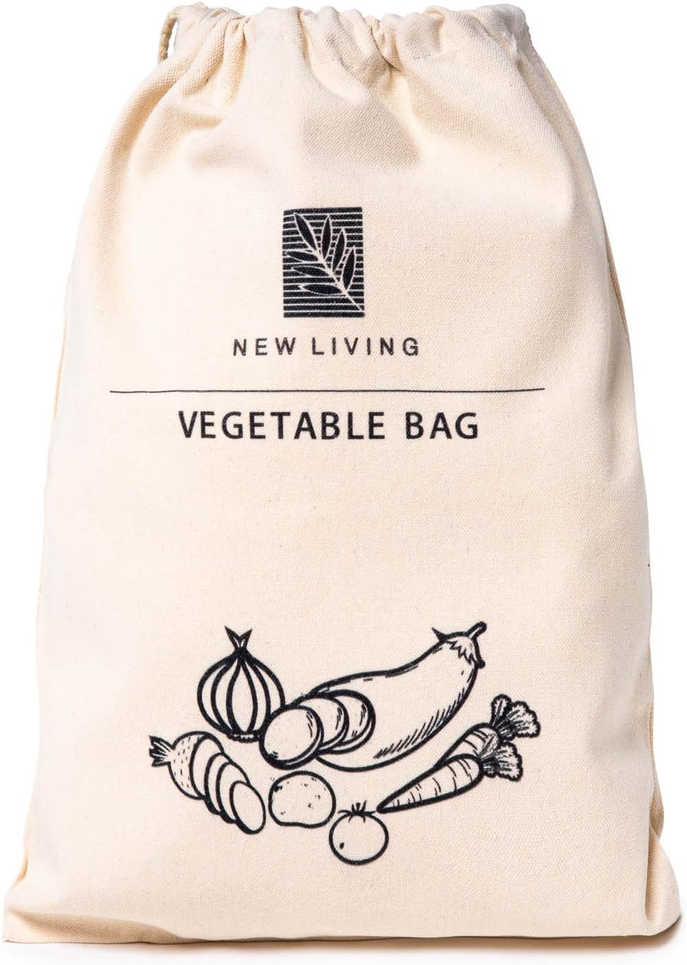 Lot De 2 Sacs À Légumes | Matériaux En Lin Bio | Produit Écologique | Sac De Rangement Alimentaire | 26 X 38 Cm