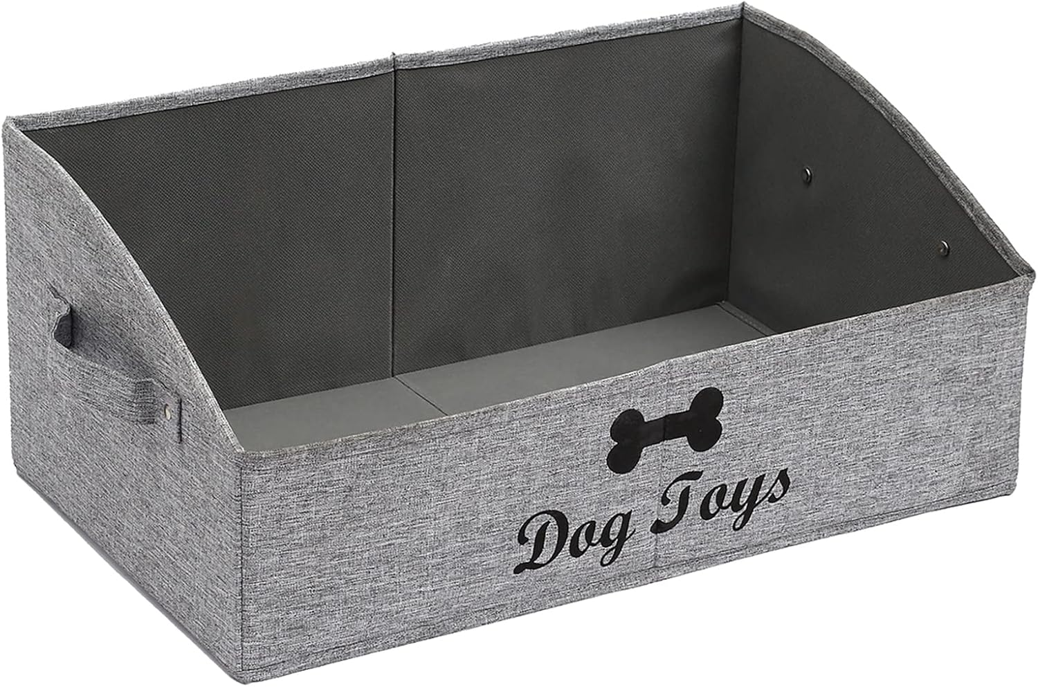 Linen-Cotton Blend Dog Toy Basket and Dog Toy Box, Dog Toy Basket Storage - Perfect for Organizing Pet Toys, Blankets, Leashes, Chew Toys - Snow Grey - Dog