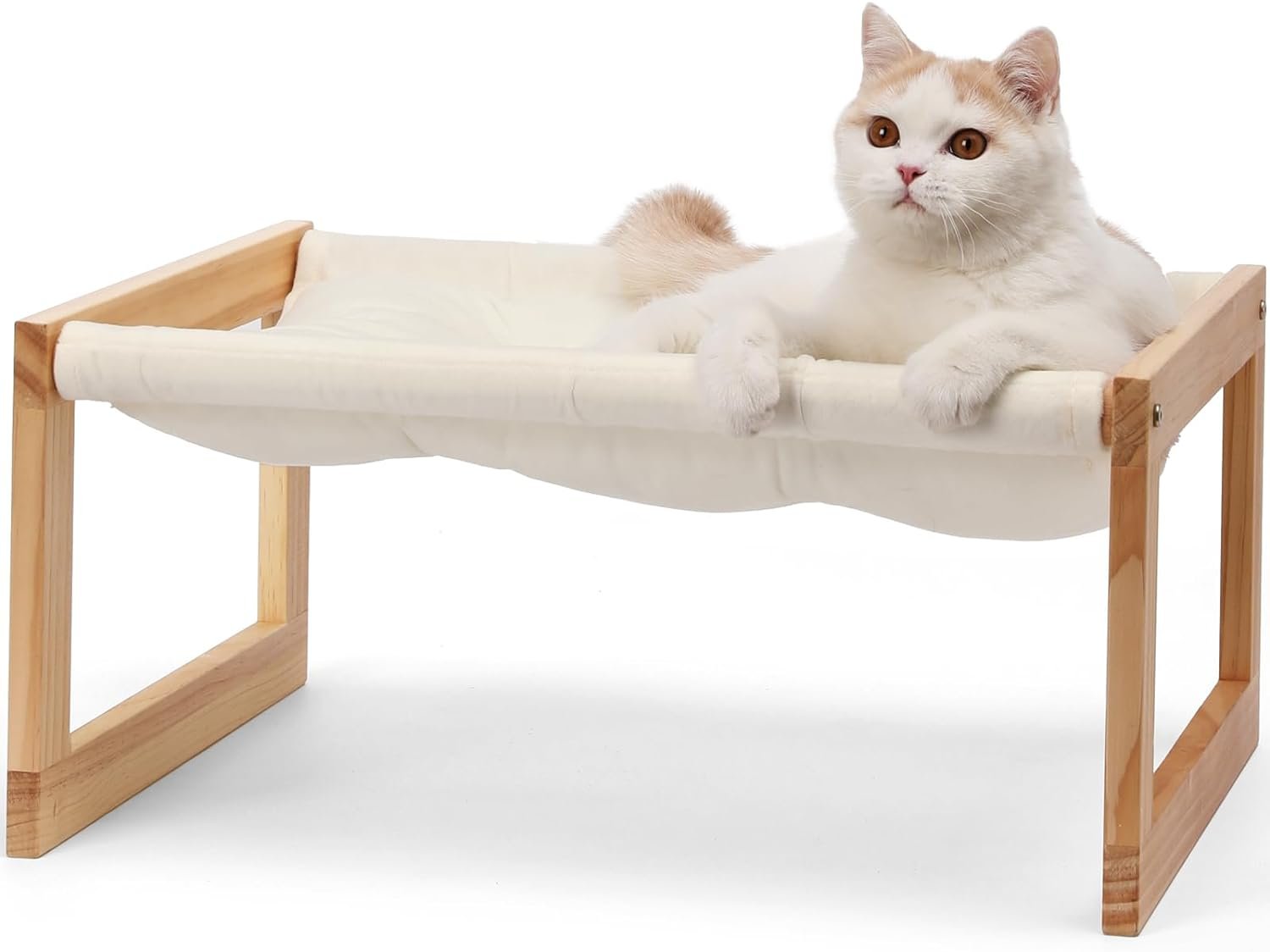 FUKUMARU Cat and Small Dog Bed, 53 X 42 cm Hammocks for Indoor Cats, Wooden O... - Picture 2 of 2