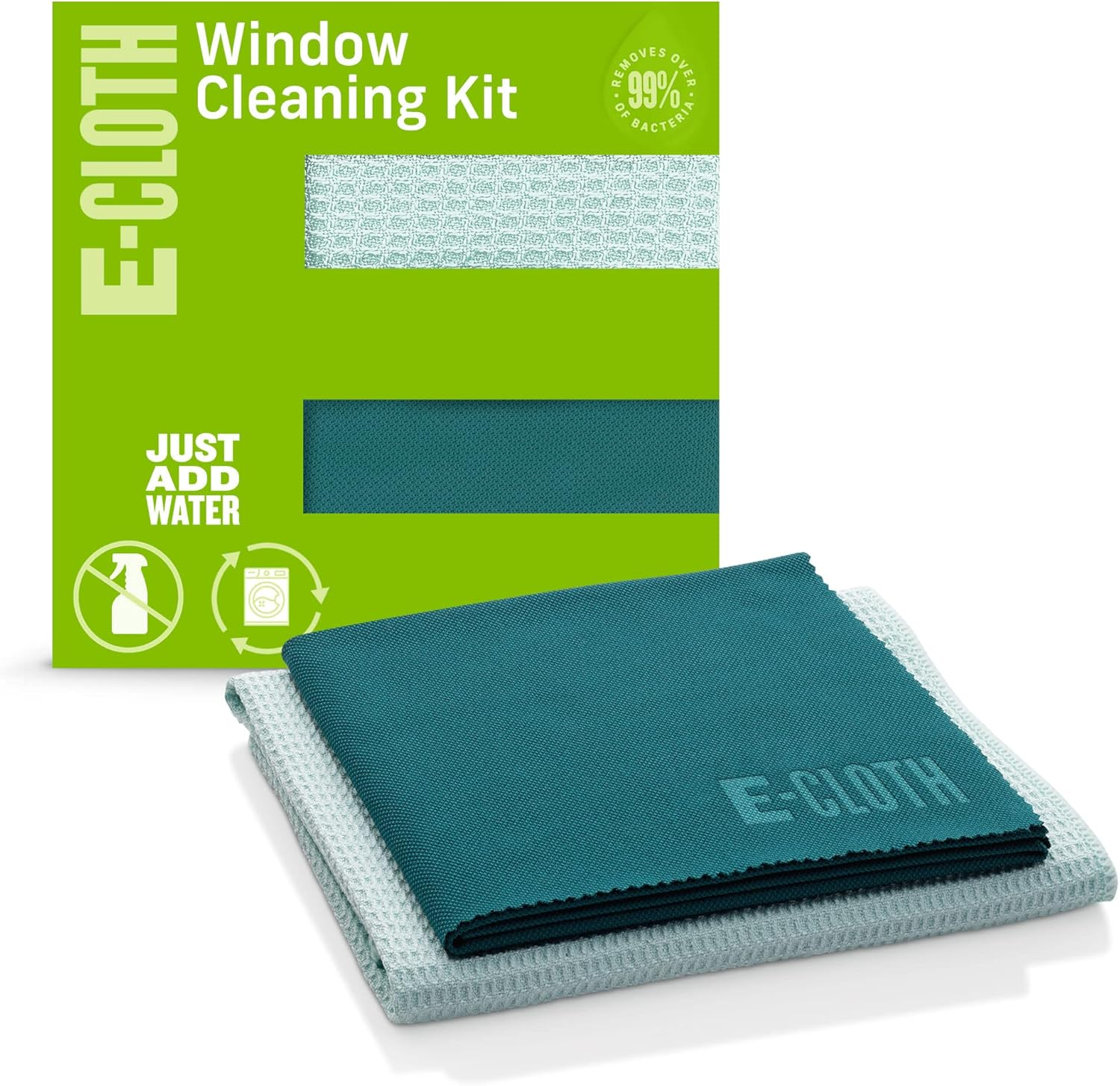 Window Cleaning Cloth - Eco Packaging - Glass Cleaning Cloth, Streak-Free Windows with Just Water, Microfiber Towel Kit for Windows, Car Windshield, Mirrors - Winter Green
