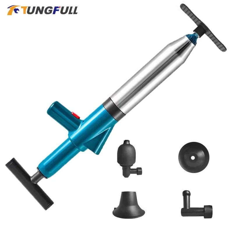 Toilet Plunger High Pressure Drain Plunger Sewer Pipe Unblocker Air Drain Blaster Dredge Clog Remover for Kfitchen Sink Drain