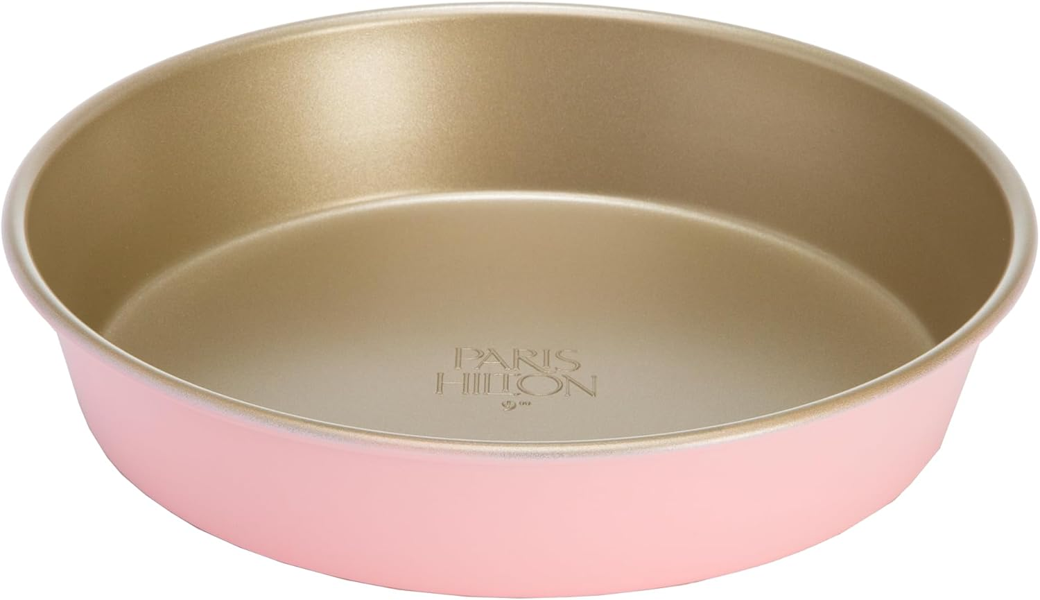 Nonstick Carbon Steel Bakeware Collection, 9-Inch round Cake Pan, Dishwasher Safe, Made without PFOA and PFAS, Pink Champagne Two-Tone