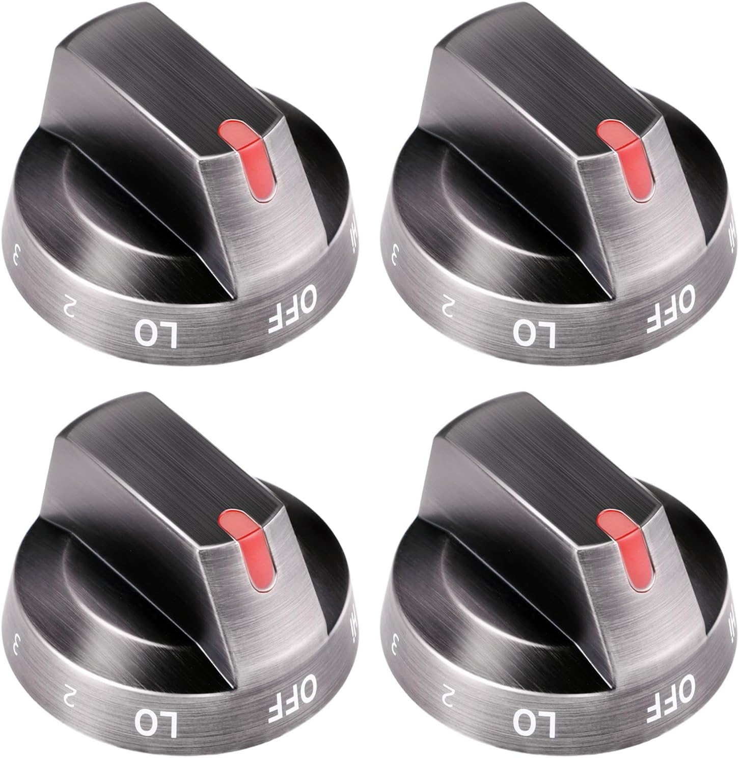 4 Pack DG64-00975A Electric Range Knobs, Electric Stove Knob Replacement for Samsung Electric Stove/Oven NE/NX9000T, Replace G64-00975A 001 DG64-00975A 002