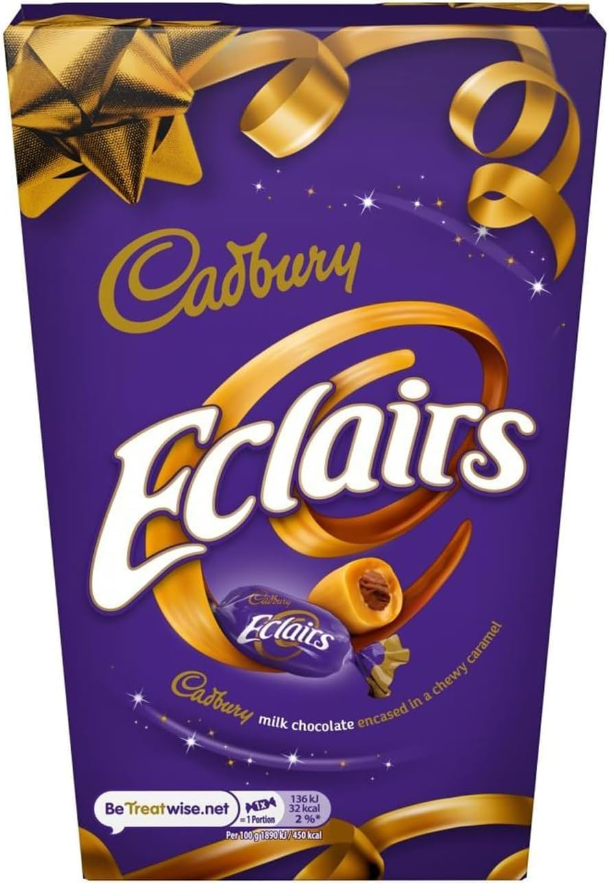 Eclairs Chocolate Bag, 350 G (Pack of 1) | Individually Wrapped Chewy Caramels, Milk Chocolate Centres, for Gifting & Sharing, Ideal Christmas Treat