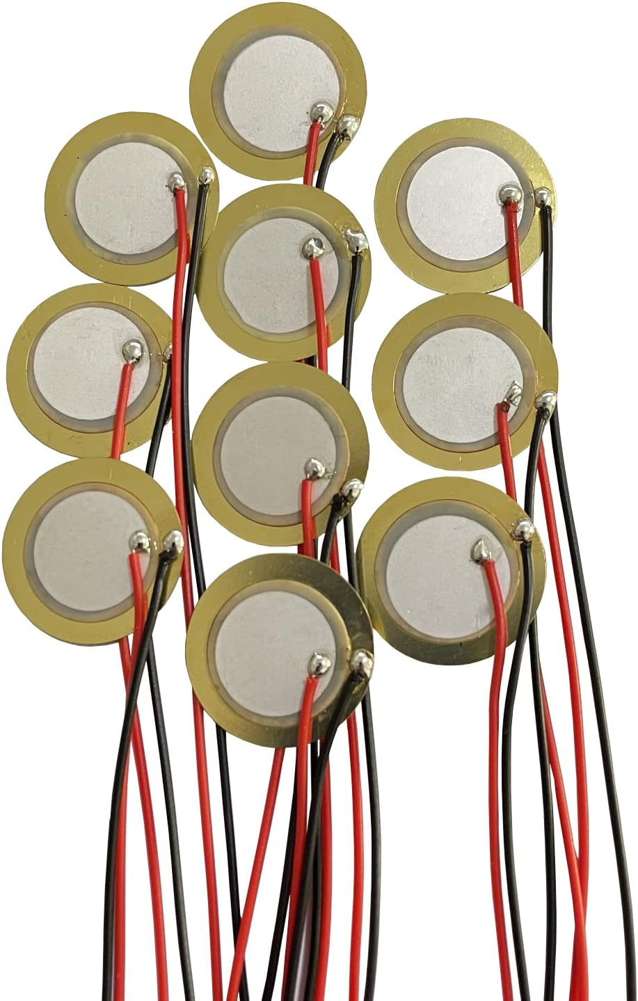 10PCS 41mm Piezo Disc Contact Microphone Sound Sensor for Acoustic Instruments