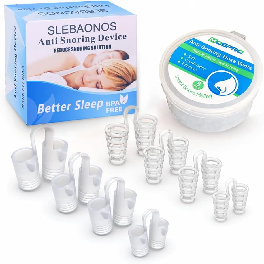8 Pack Nose Vents to Ease Breathing anti Snoring Nose Vents with Different Size Breathing Relief Nasal Dilator Includes  Case