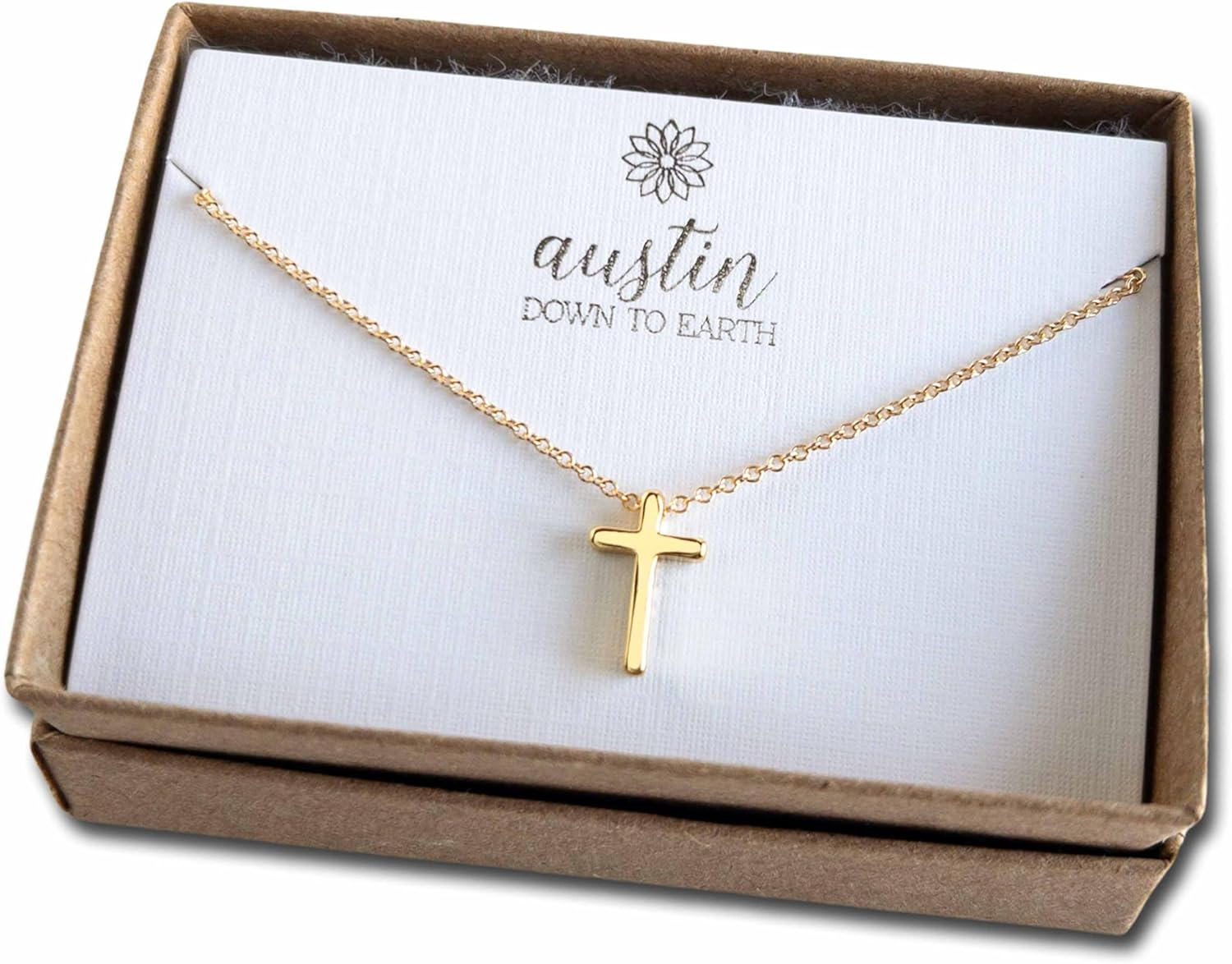 , Tiny Cross Necklace, Simple Gold Cross Necklaces for Women, 14K Gold Filled Chain, Christian Gift for Baptism Confirmation Graduation