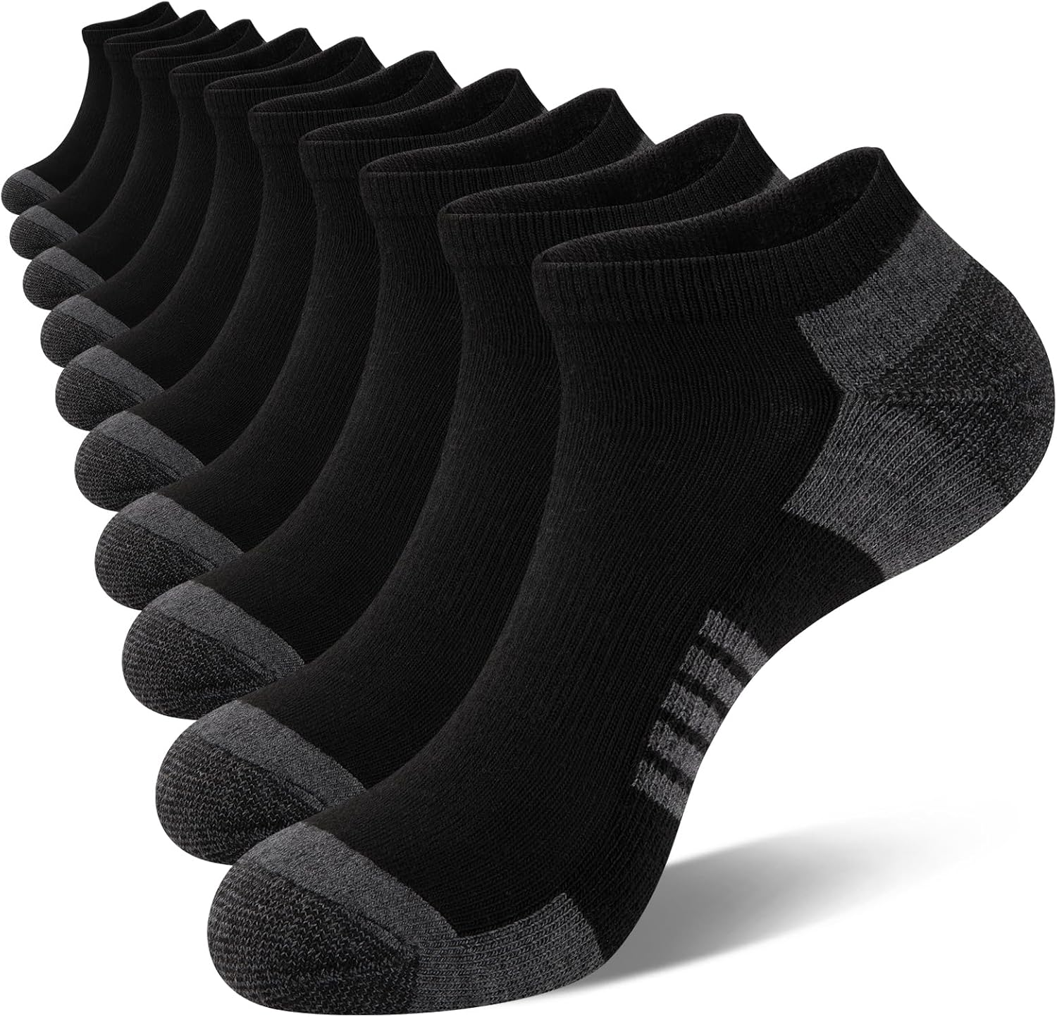 10 Pairs Mens Ankle Socks Men 10 Pack Low Cut Comfort Cushion Casual Socks