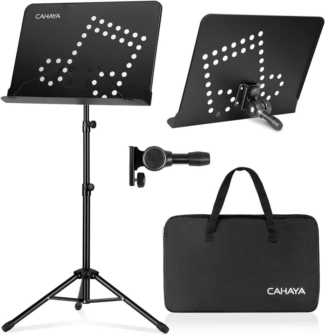 Sheet Music Stand Portable: 2 in 1 Music Stand & Desktop Book Stand with Carrying Bag Foldable for Sheet Music Guitar Saxophone Ukulele