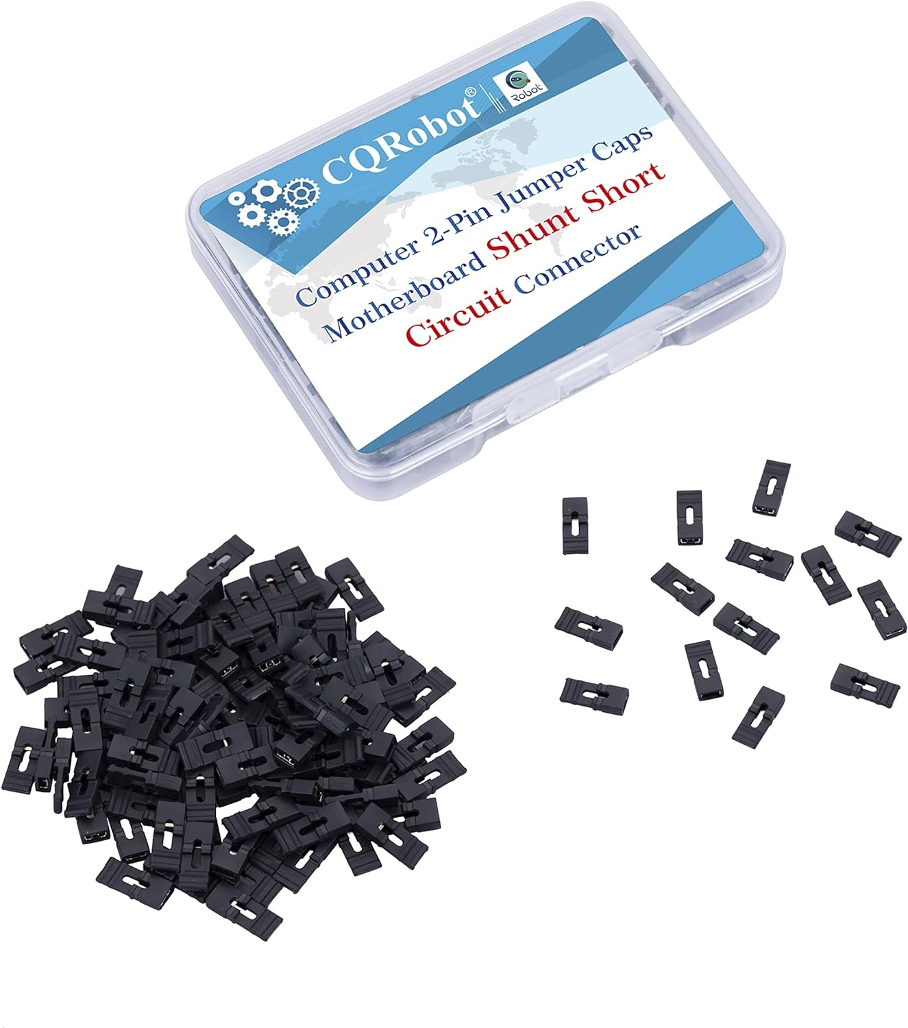 100 pcs Black Jumper Caps 2.0mm Pin Shunt with Handle for Arduino Raspberry Pi