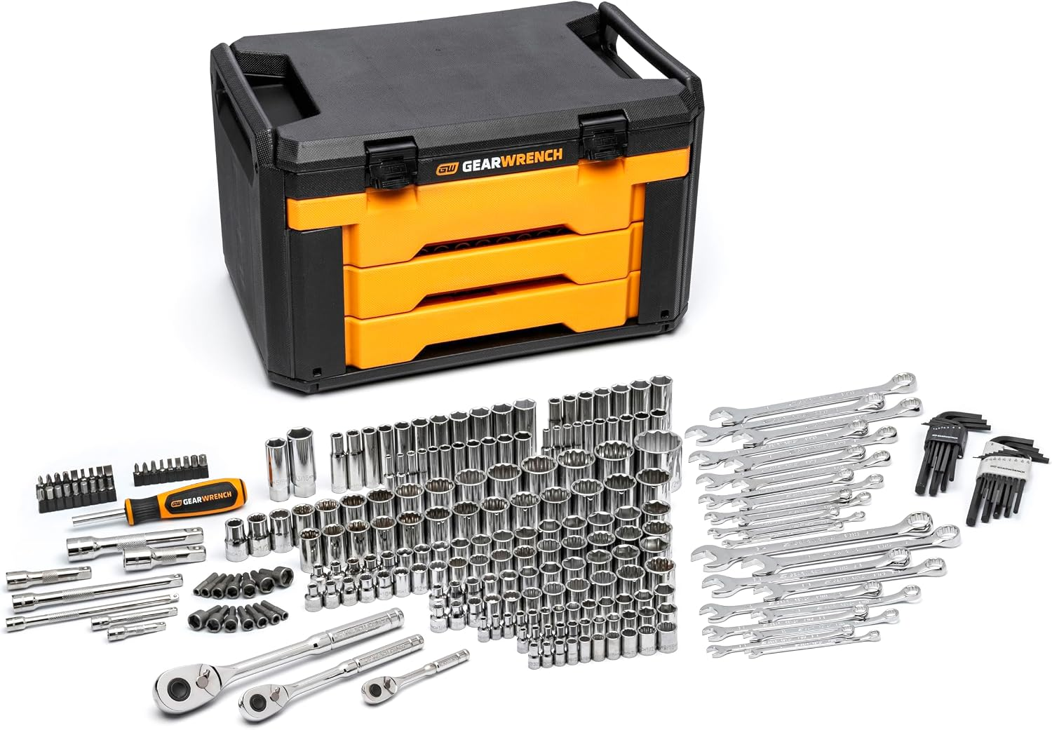 GEARWRENCH 257 Pc 72T 6 & 12 Pt Sae/Mm Mechanics Tool Set | GW72XLCBMTS