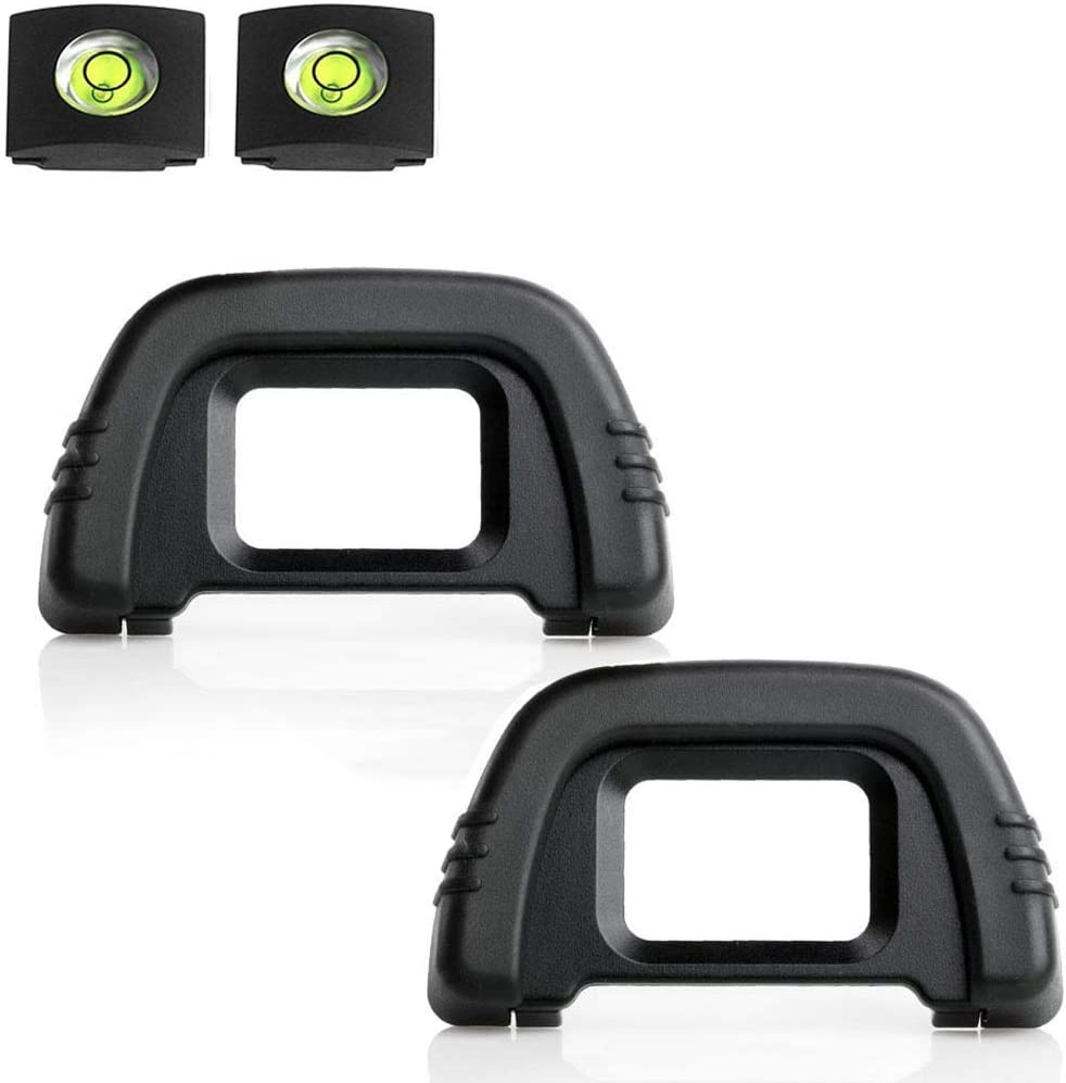 D90 D7000 Eyepiece Eyecup Eye Cup DK-21 for Nikon D750 D610 D600 D300 D200 D80 D70 D50 Camera Viewfinder, ULBTER Eyepiece Cover & Hot Shoe Cover -(2+2 Pack)